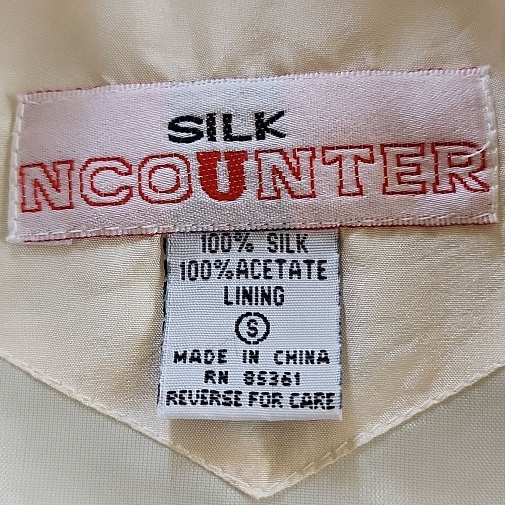 Vintage Y2K Retro Ncounter 100% Silk Puffer Bomber Streetwear Jacket Size Small - Picture 6 of 7
